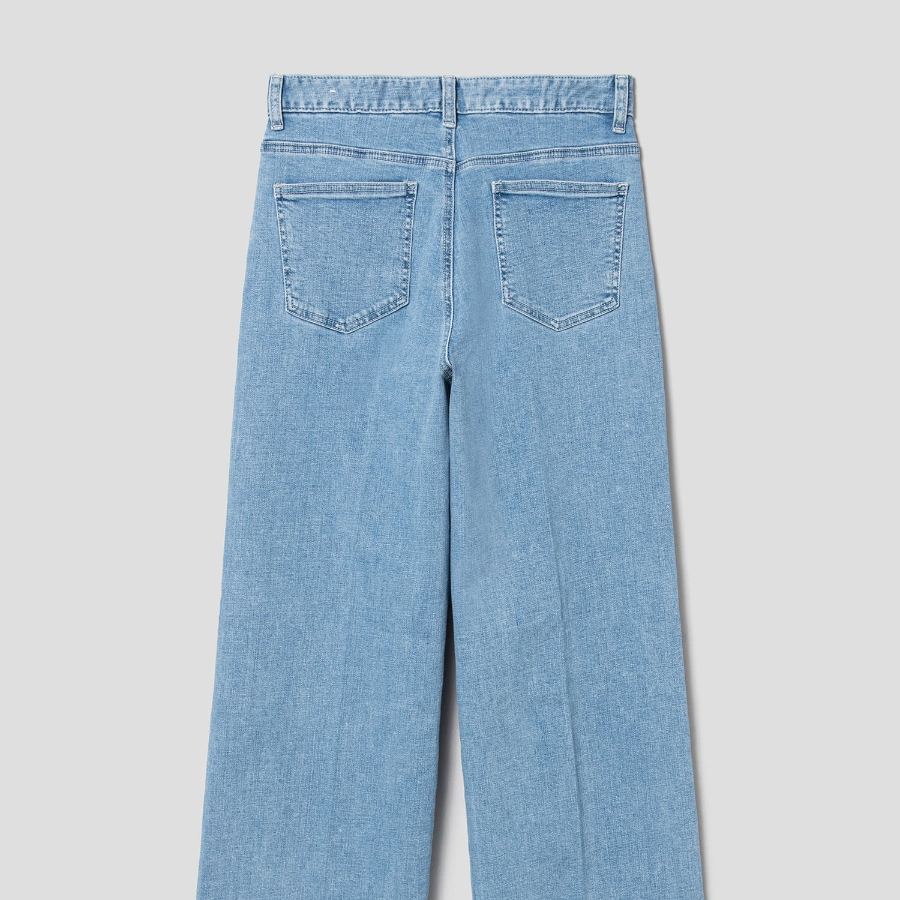 8 seconds Clean Washing Straight Denim Pants — Sky Blue