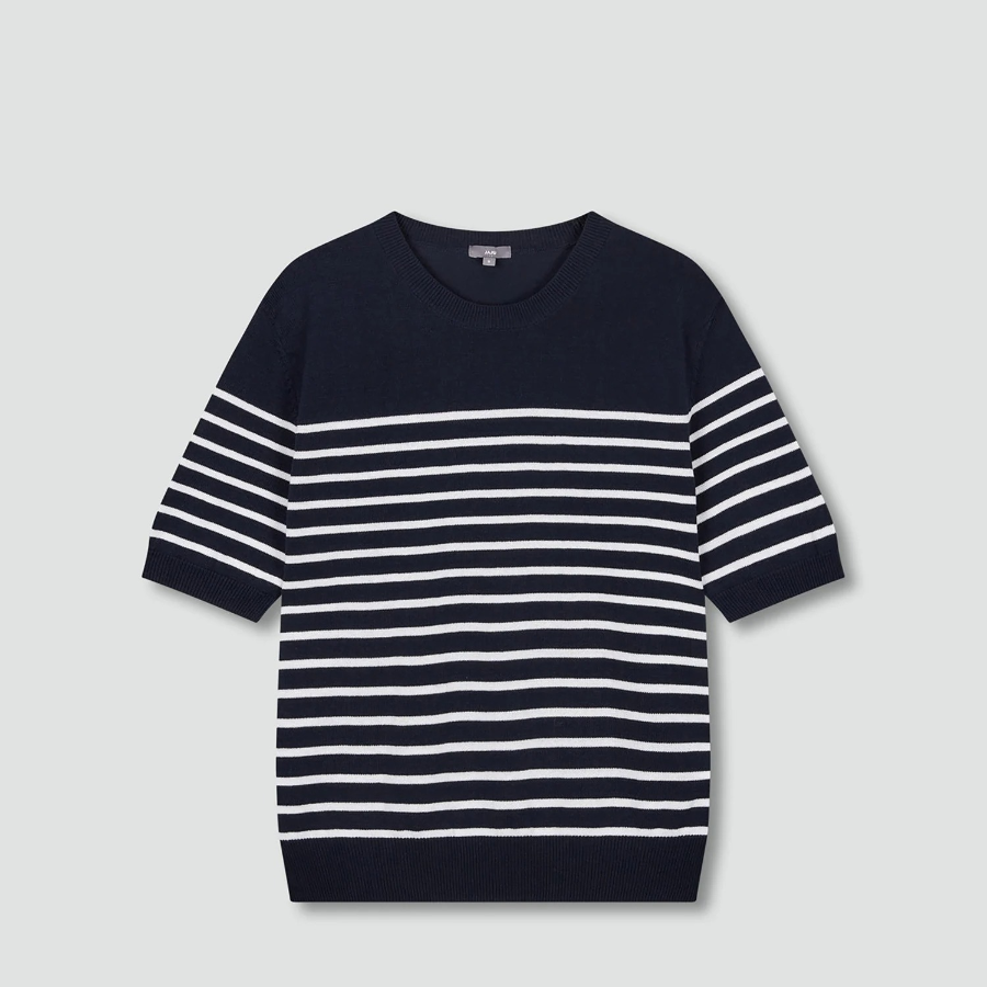 JAJU Washable Short Sleeve Knit – Dark Navy