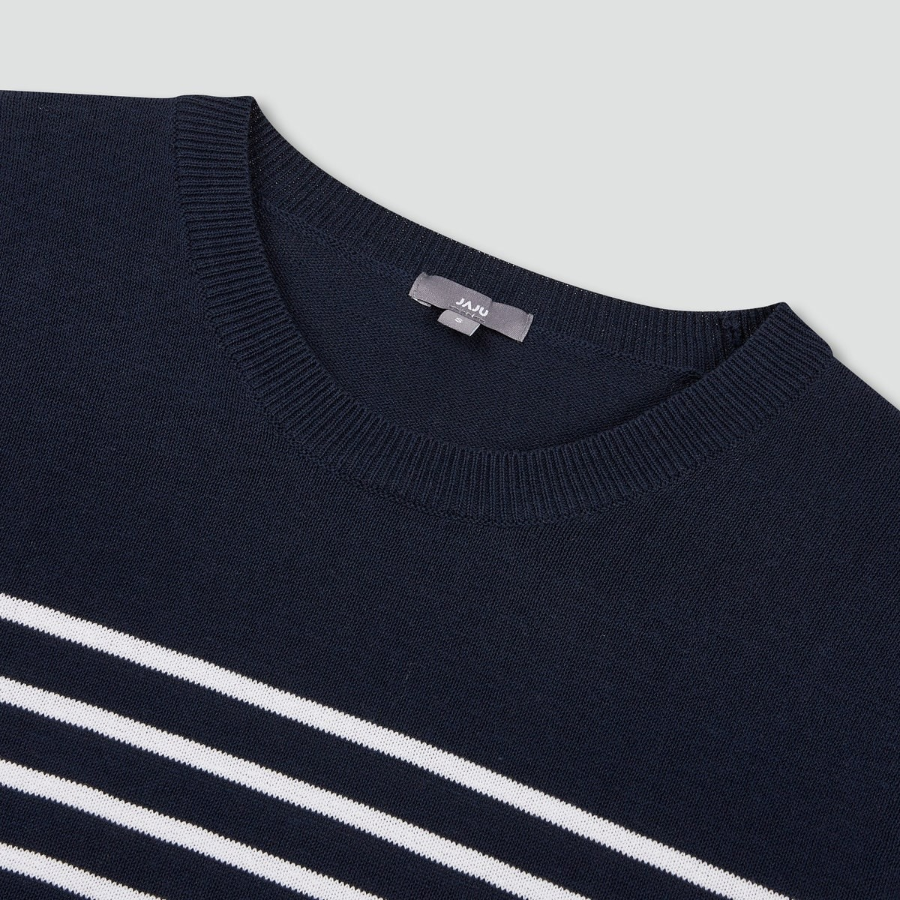 JAJU Washable Short Sleeve Knit – Dark Navy