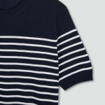 JAJU Washable Short Sleeve Knit – Dark Navy