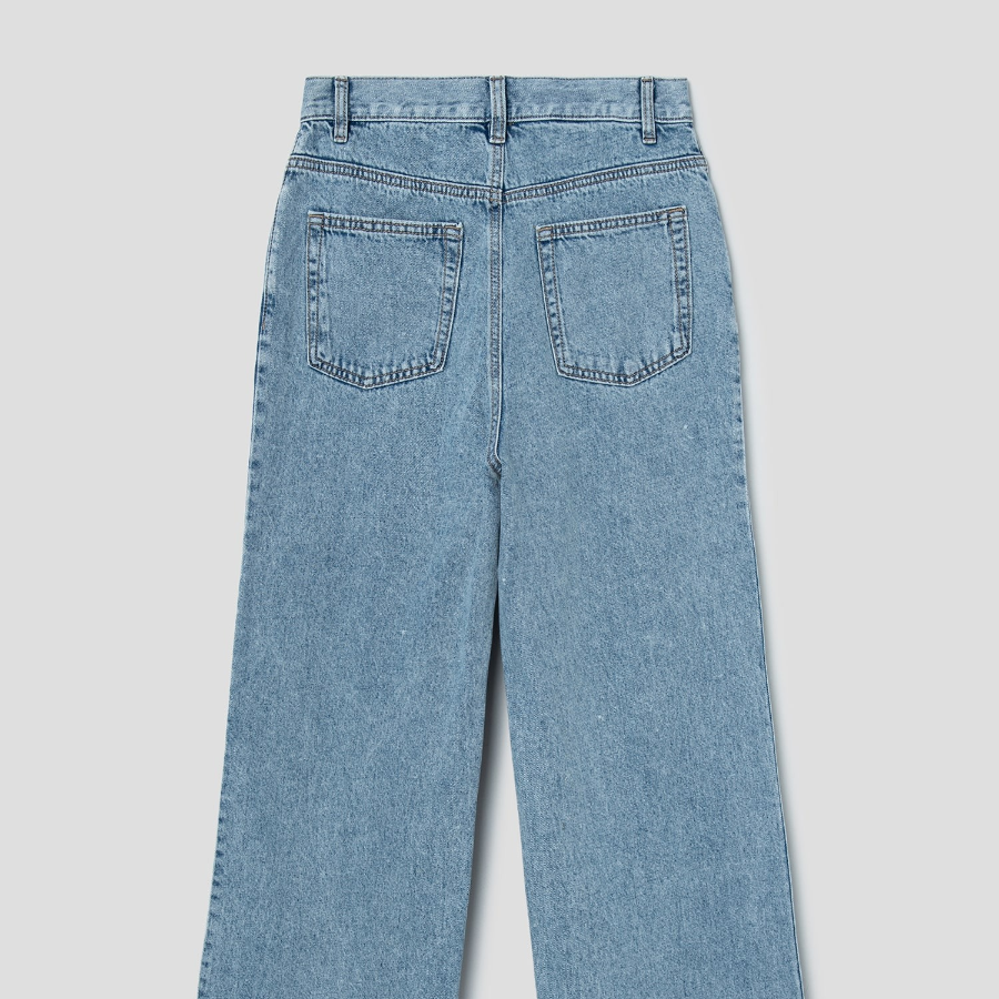 8 seconds High Waist Semi Wide Denim — Sky Blue