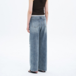 8 seconds Damage Straight Denim — Sky Blue