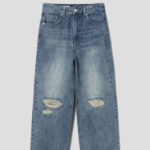 8 seconds Damage Straight Denim — Sky Blue