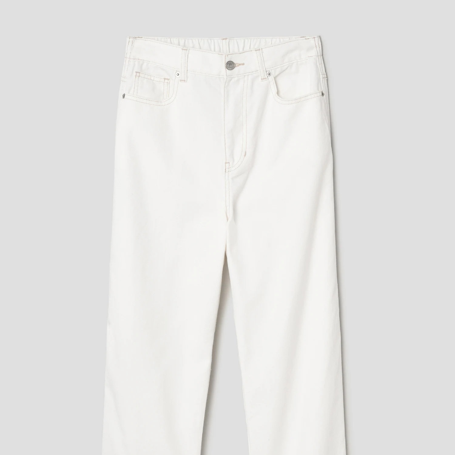 Pigment Banding Straight Denim — Ivory