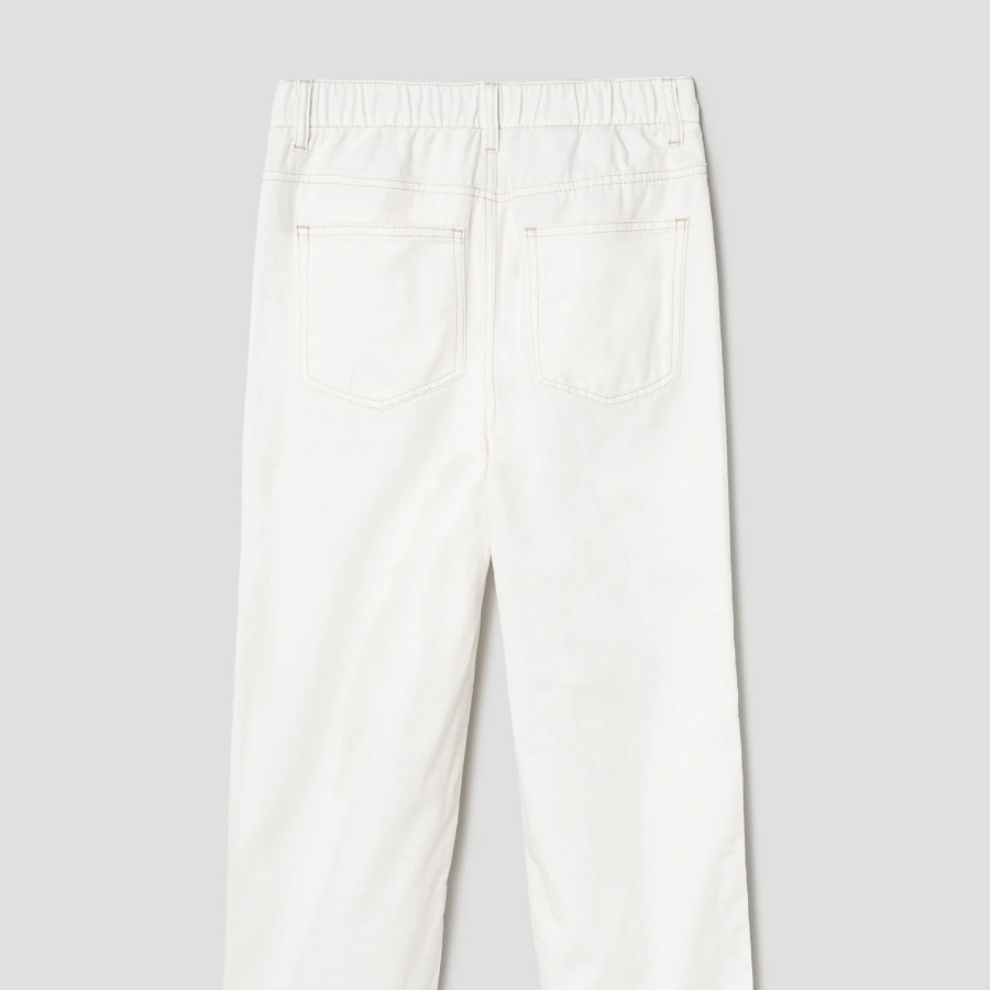 Pigment Banding Straight Denim — Ivory