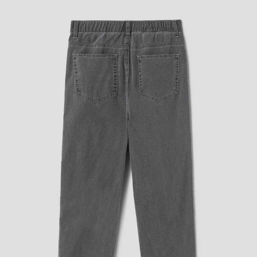 Pigment Banding Straight Denim — Gray