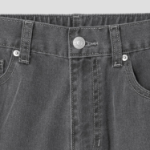 Pigment Banding Straight Denim — Gray