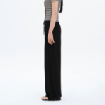 Pleated Easy Banding Pants — Black