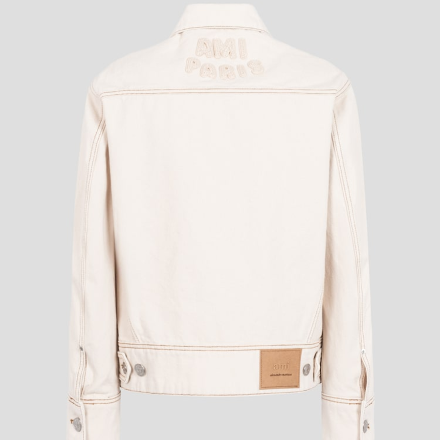 AMI Women Ami Paris Croche Trucker Jacket – Cream