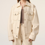 AMI Women Ami Paris Croche Trucker Jacket – Cream