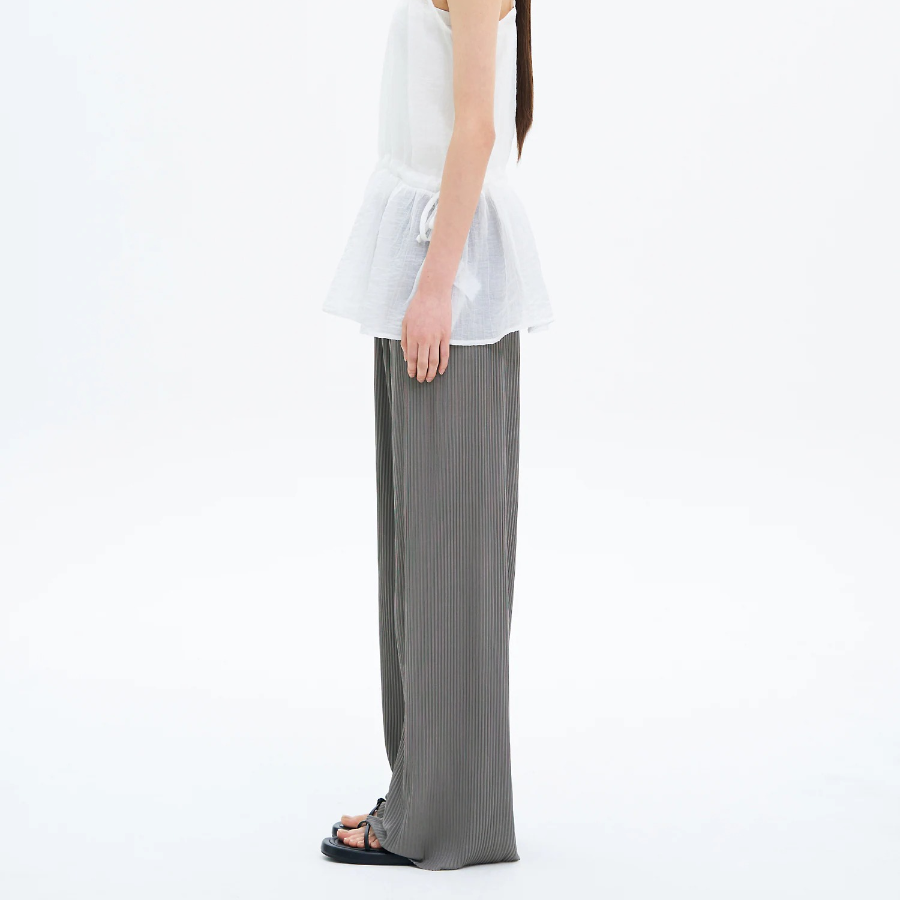 Pleated Easy Banding Pants — Ash