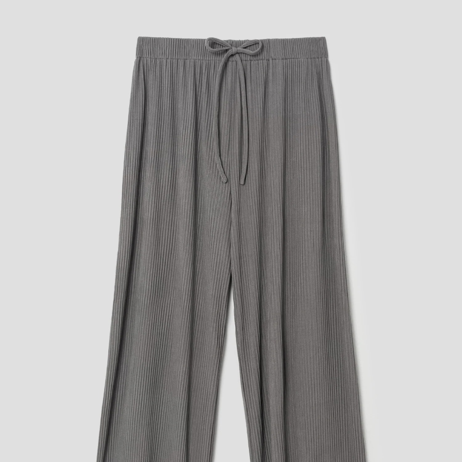 Pleated Easy Banding Pants — Ash
