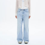 Light Washing Straight Denim — Sky Blue