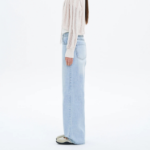 Light Washing Straight Denim — Sky Blue