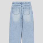 Light Washing Straight Denim — Sky Blue