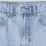 Light Washing Straight Denim — Sky Blue