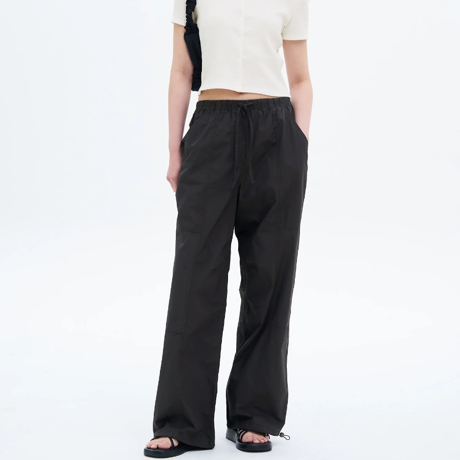 Cotton String Banding Pants — Ash