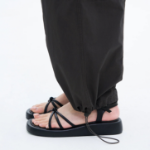 Cotton String Banding Pants — Ash