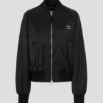 AMI Women Ami Metal Bomber Jacket – Black