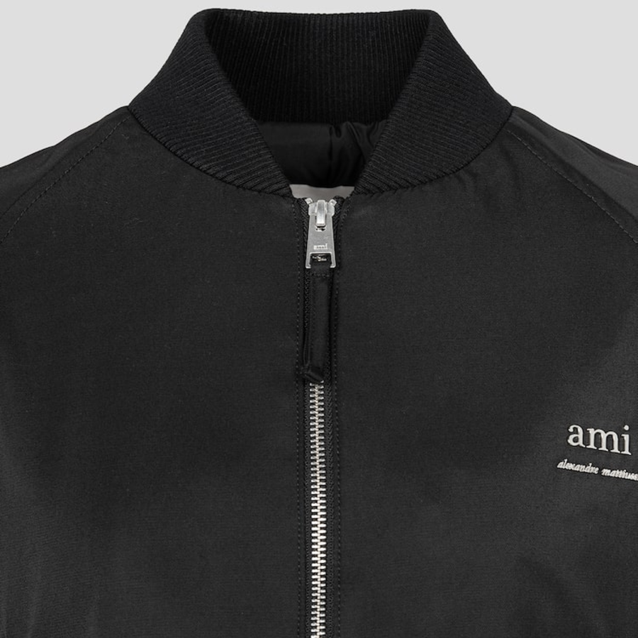 AMI Women Ami Metal Bomber Jacket – Black