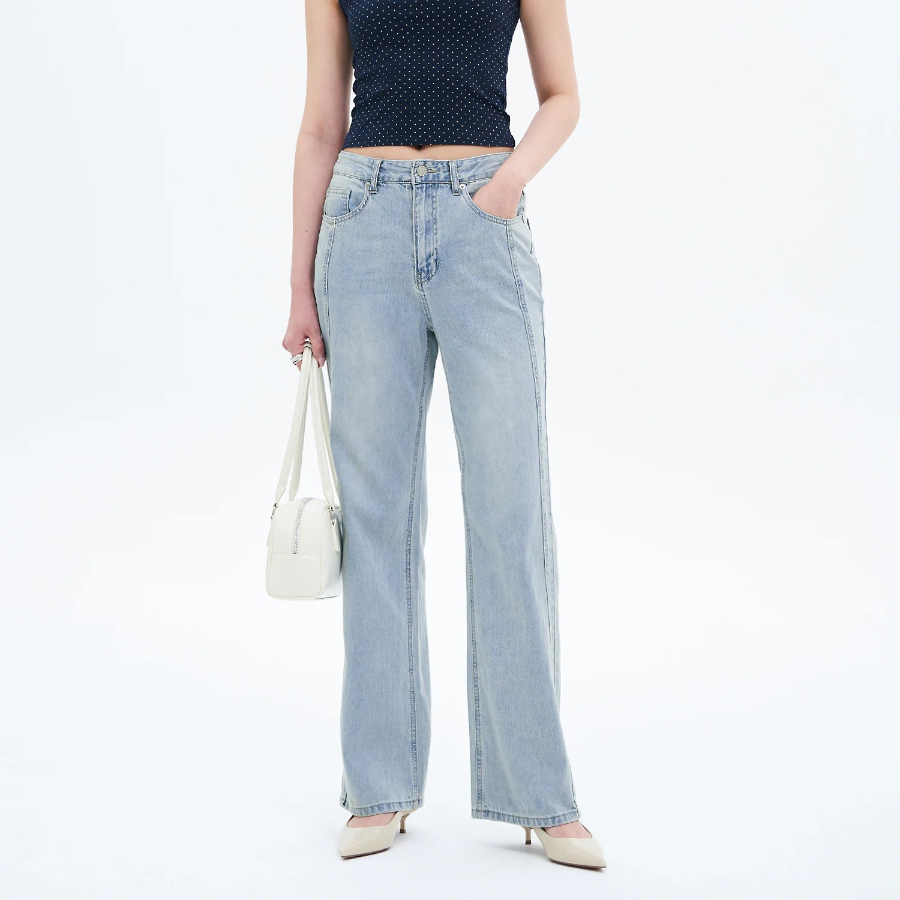 8 seconds Semi Bootcut Denim Pants - Sky Blue