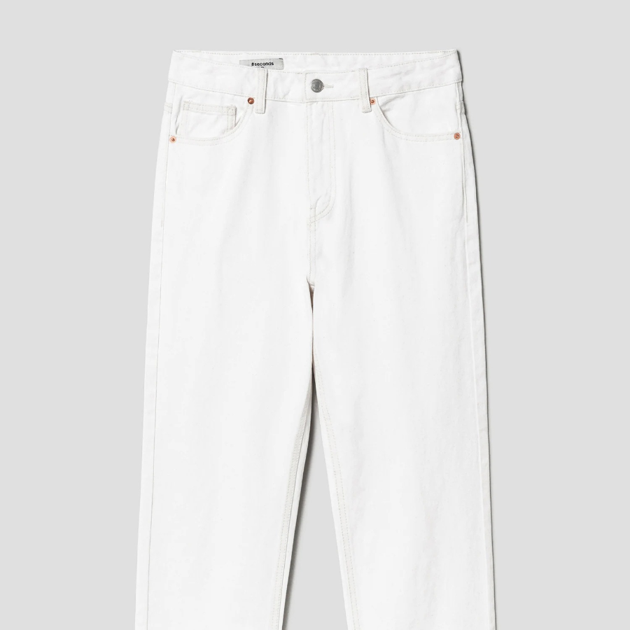 8 seconds Lightweight Straight Denim Pants - Ivory
