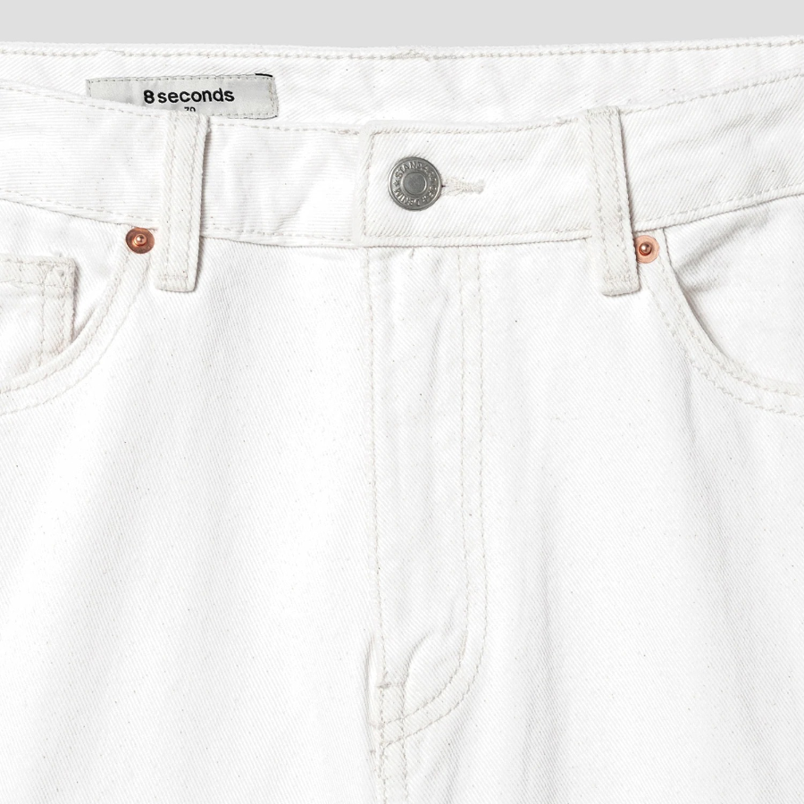 8 seconds Lightweight Straight Denim Pants - Ivory