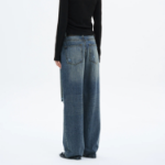 8 seconds Damaged Straight Denim - Blue