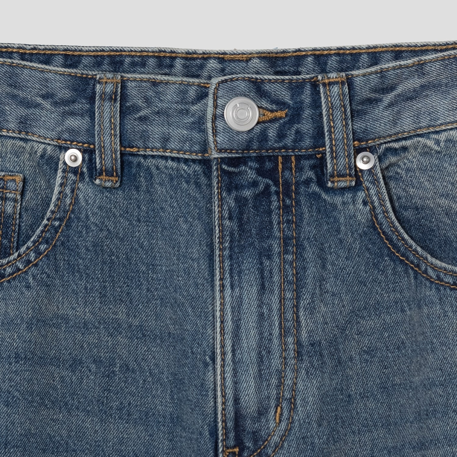 8 seconds Damaged Straight Denim - Blue