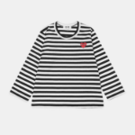 PLAY COMME DES GARÇONS (Kids) Red Heart Wappen Stripe Sweatshirt – Black/White