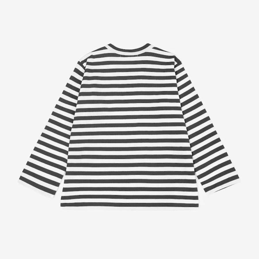 PLAY COMME DES GARÇONS (Kids) Red Heart Wappen Stripe Sweatshirt – Black/White