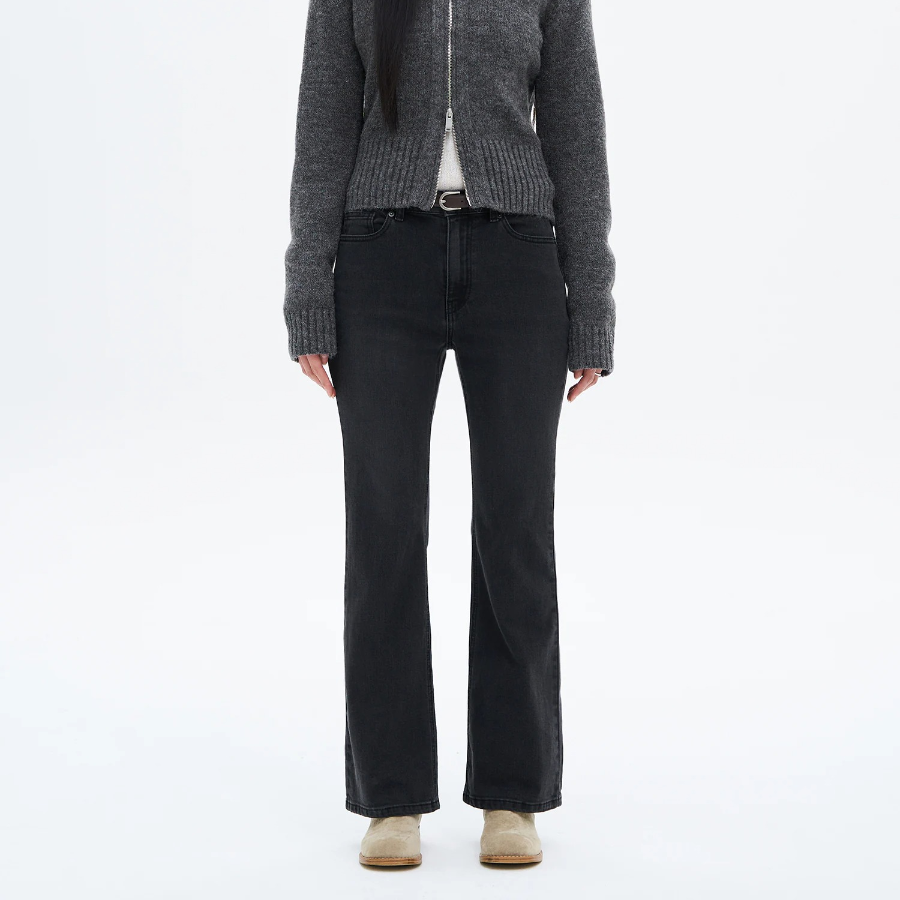 8 seconds Mid-Length Bootcut Denim Pants - Ash