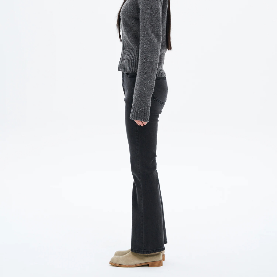 8 seconds Mid-Length Bootcut Denim Pants - Ash