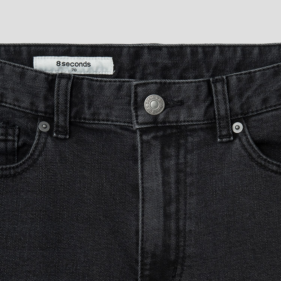 8 seconds Mid-Length Bootcut Denim Pants - Ash
