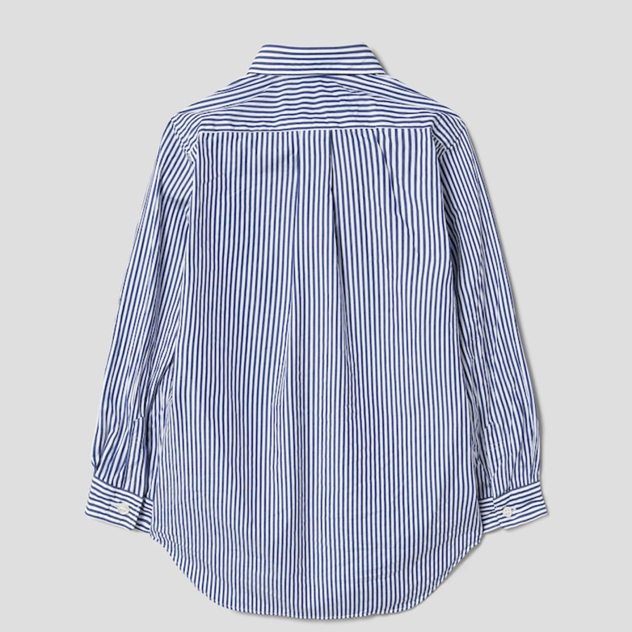 PLAY COMME DES GARÇONS (Kids) Black Heart Wappen Striped Shirt – Navy