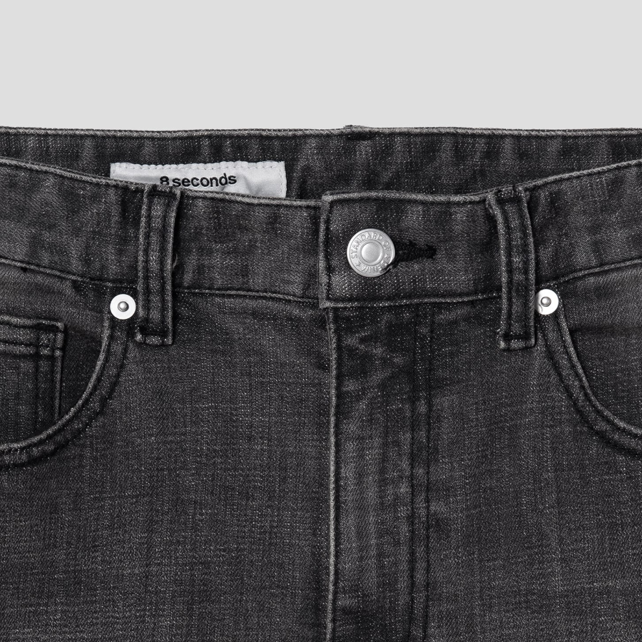 8 seconds Thin Washing Long Bootcut Denim Pants - Ash