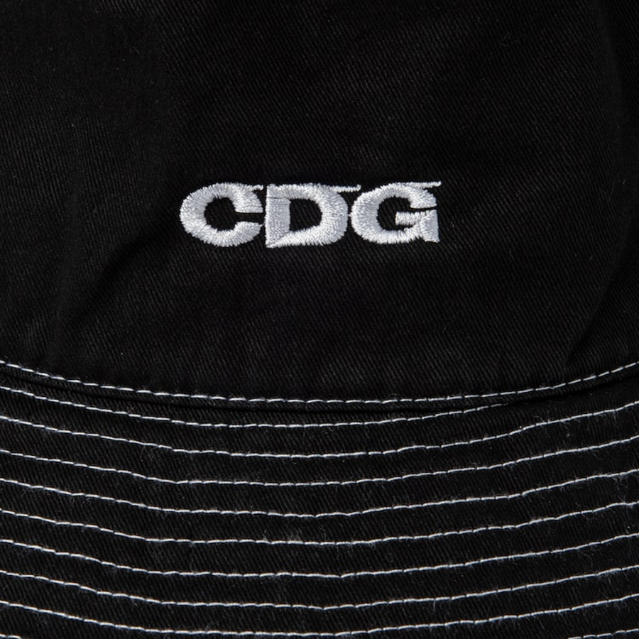 CDGCDGCDG Cotton Twill Overdyed Bucket Hat – Black