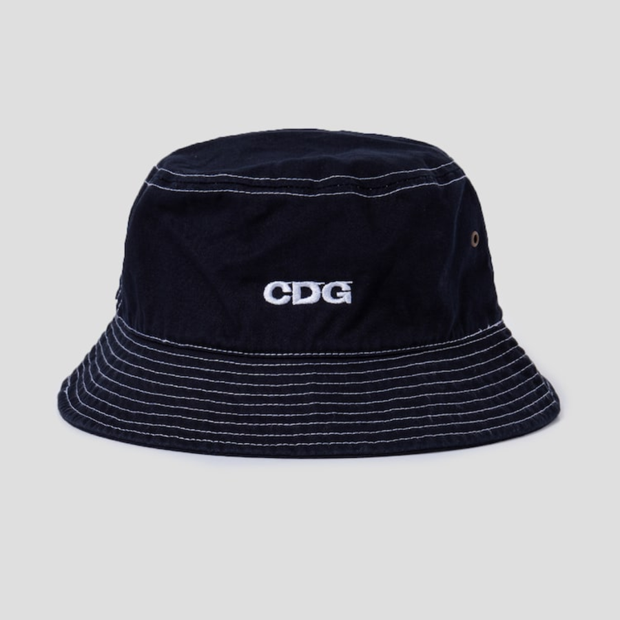CDGCDGCDG Cotton Twill Overdyed Bucket Hat – Navy
