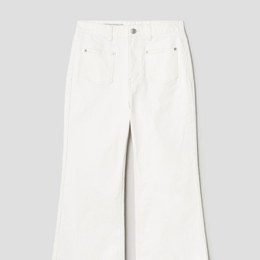 8 seconds Out Pocket Bootcut Denim Pants - Ivory
