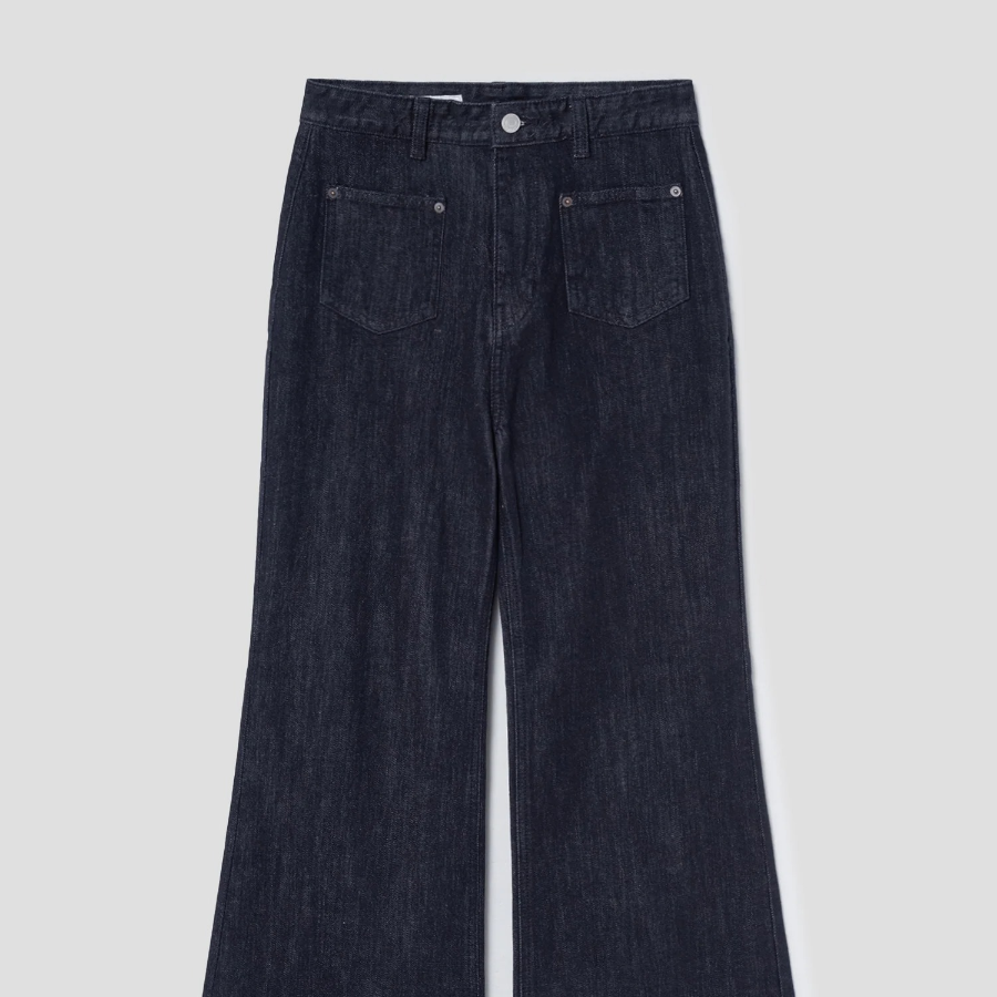 8 seconds Out Pocket Bootcut Denim Pants - Navy