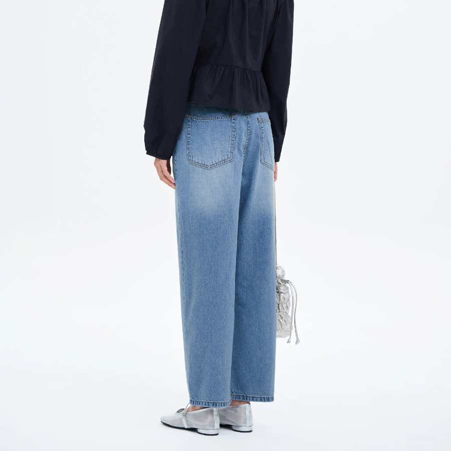 8 seconds Washing Mom Fit Denim Pants - Sky Blue