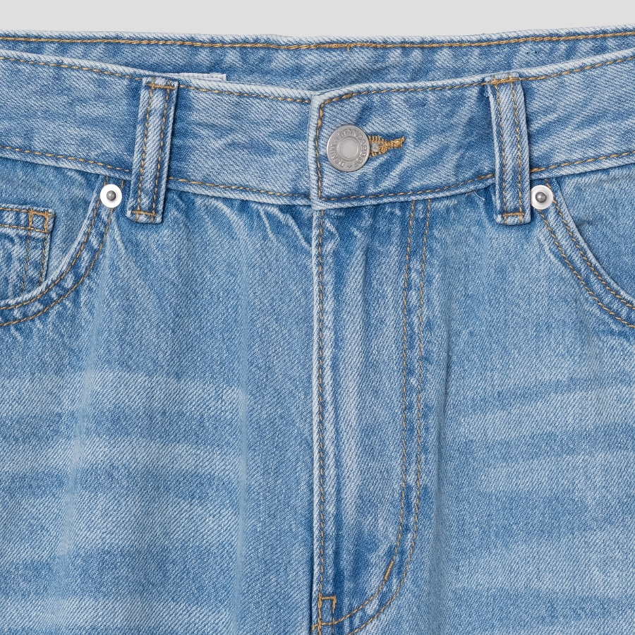 8 seconds Washing Mom Fit Denim Pants - Sky Blue