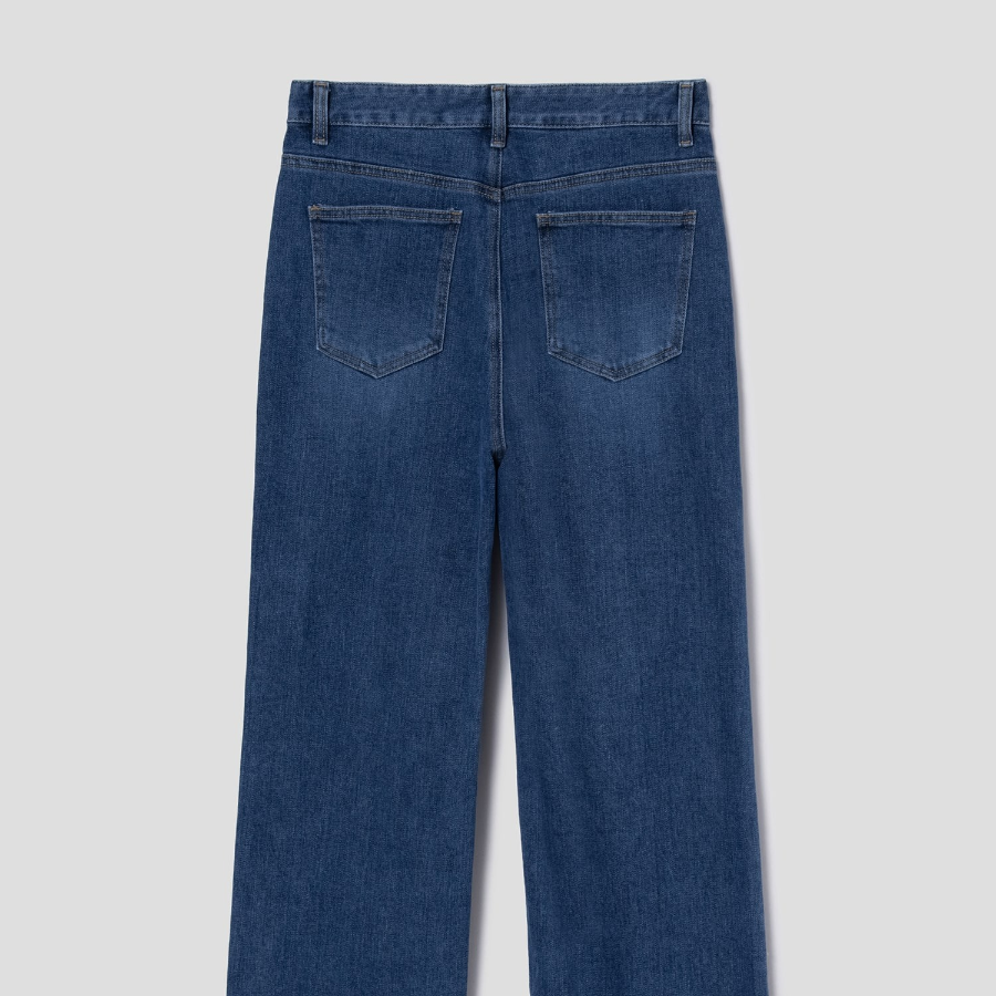 8 seconds Long Slim Straight Denim Pants - Blue