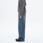 8 seconds Vintage Washing Wide Tapered Denim - Blue