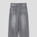 8 seconds Vintage Washing Wide Tapered Denim - Light Grey