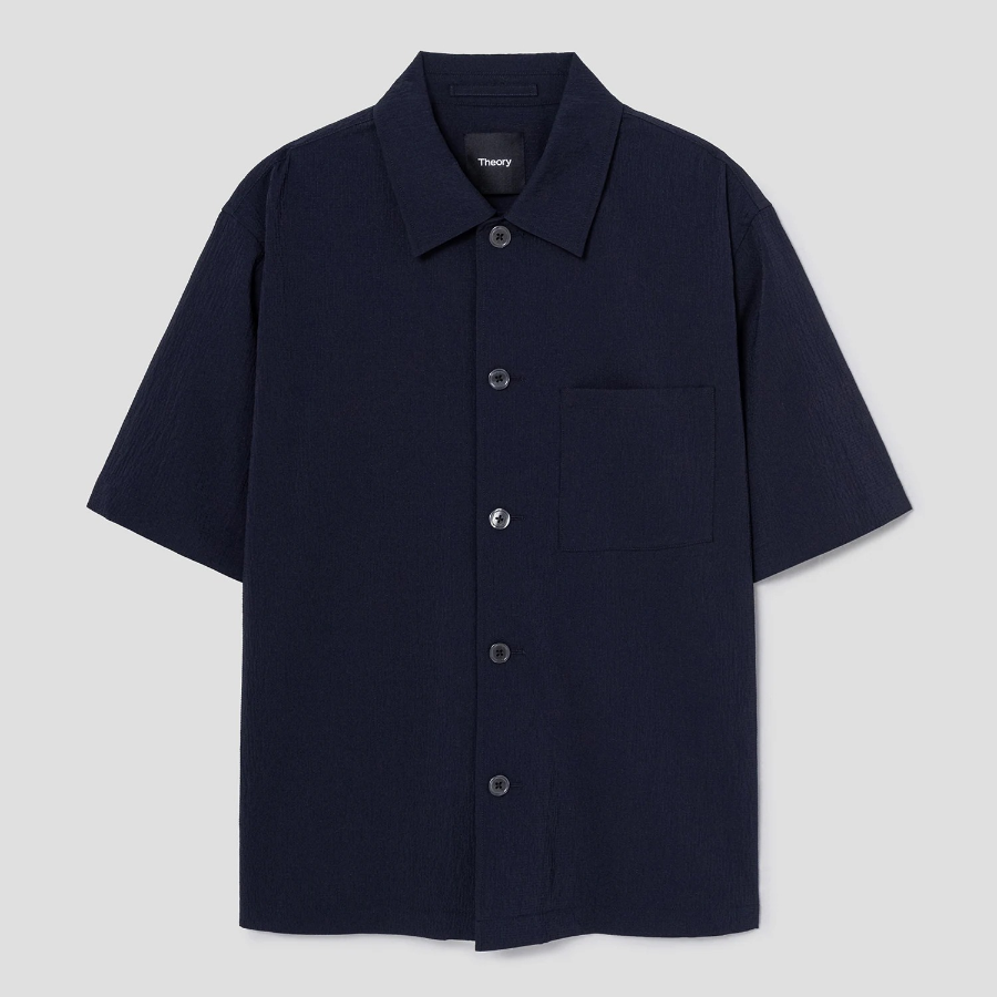 Theory Men Kelso Short Sleeve Overshirt - Baltic