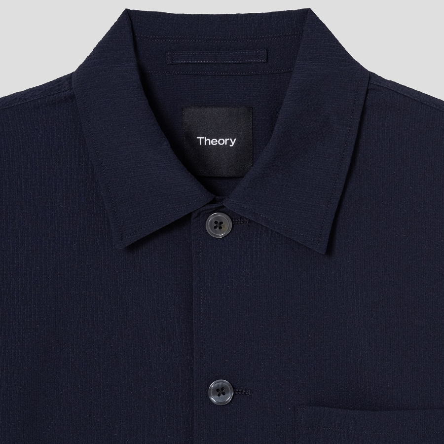 Theory Men Kelso Short Sleeve Overshirt - Baltic
