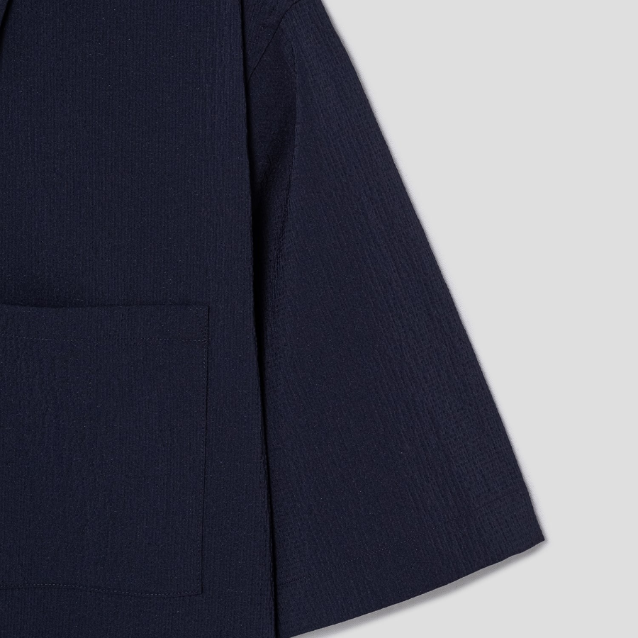 Theory Men Kelso Short Sleeve Overshirt - Baltic