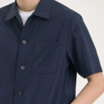 Theory Men Kelso Short Sleeve Overshirt - Baltic