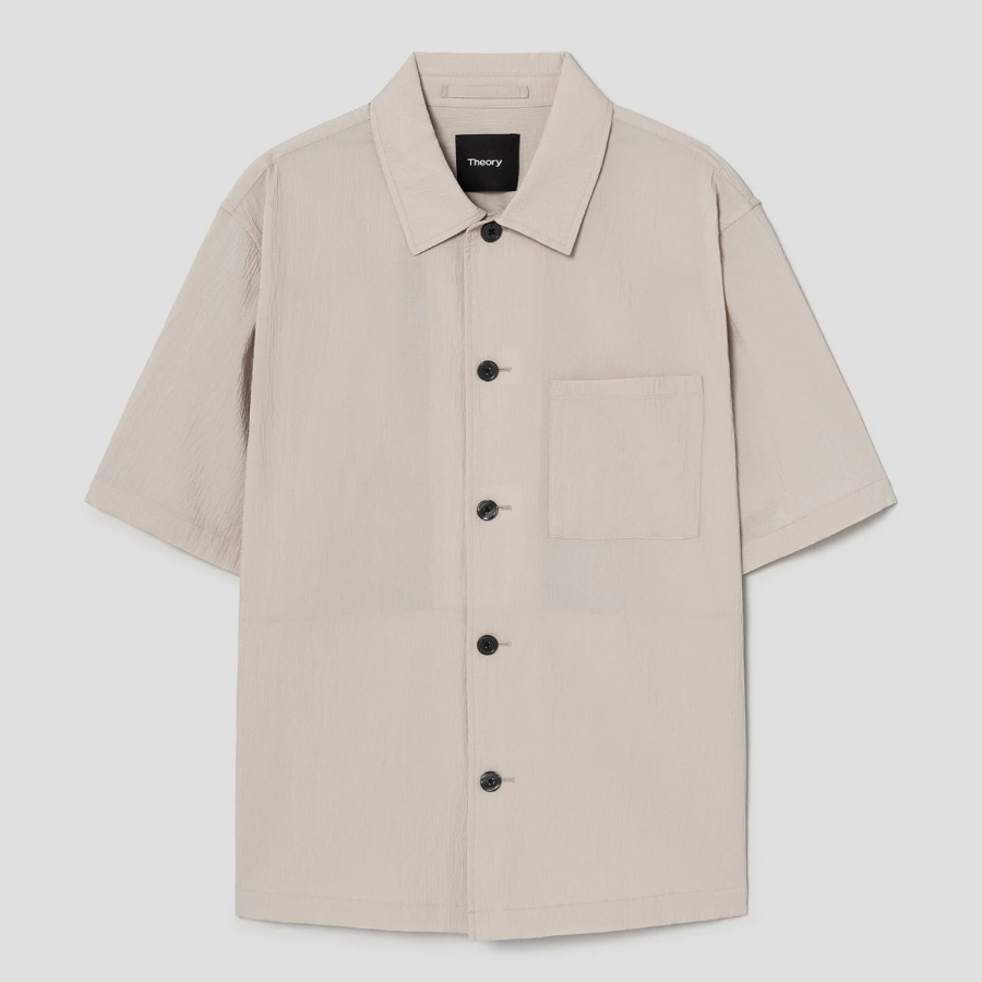 Theory Men Kelso Short Sleeve Overshirt - Sand